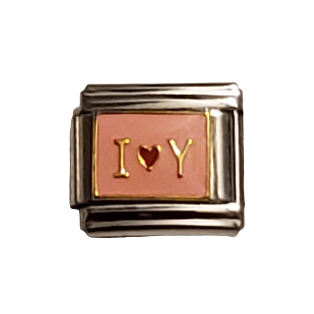 I Heart Y 9 mm link charm for Italian Charm Bracelet